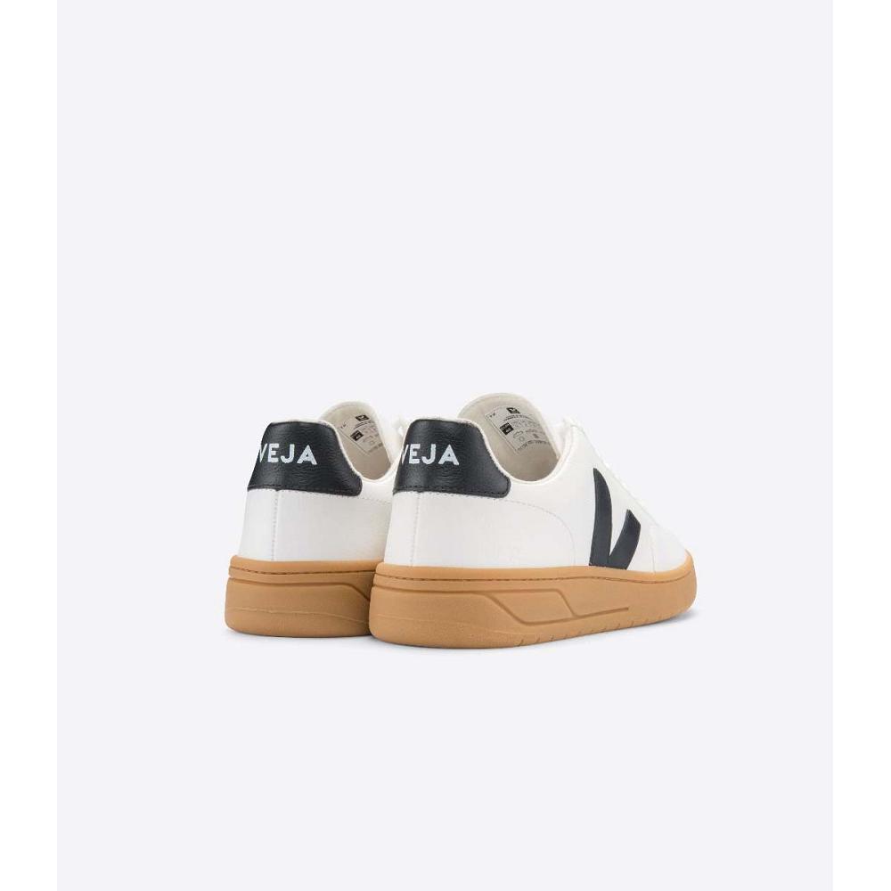 Veja V-12 LEATHER Sneakers Dames White/Black | NL 667CTV